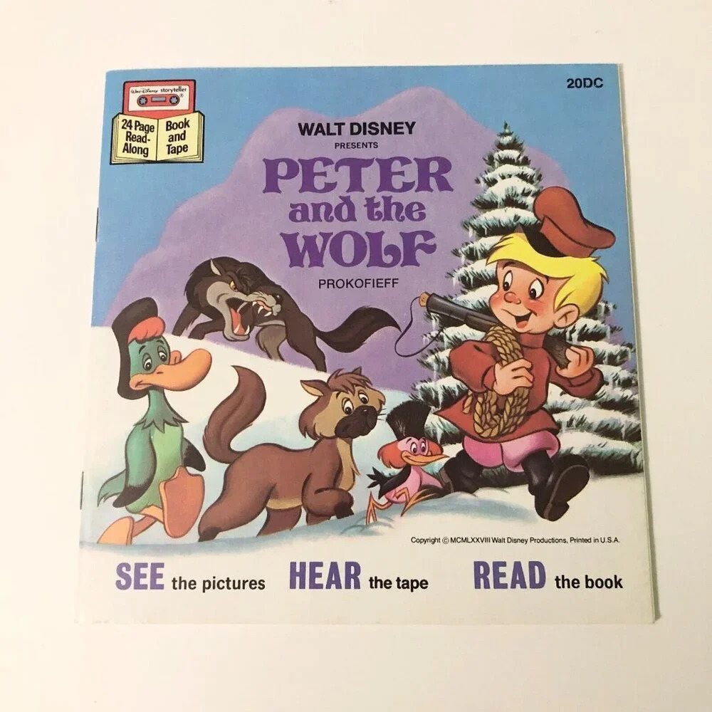 Vintage 1978 Peter and the Wolf Walt Disneys Storyteller Book only NO Tape